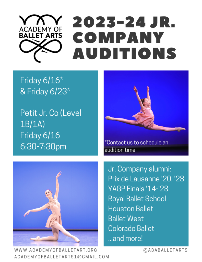 junior company auditions, academy of ballet arts